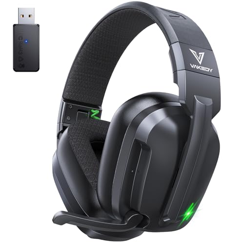 Image of Vakedy Wireless Gaming Headset for PS5,PS4,PC,Switch, 2.4GHz USB & BT 5.4 | Noise Canceling Mic, Lossless Audio-50H Batt, Works with PS4, Mac & Mobile, Ideal for Fortnite & Call of Duty & RGB