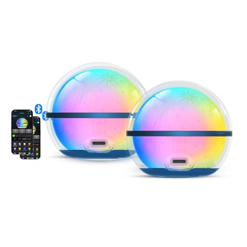 OLIGHT Sphere C Luz Nocturna Inteligente, Lámpara de Noche Recargable USB C, 75 Lúmenes, Atenuación Gradual, Iluminación Ambiental con Control Bluetooth, Portátil Para Uso Diario (Cielo Estelar, 2)