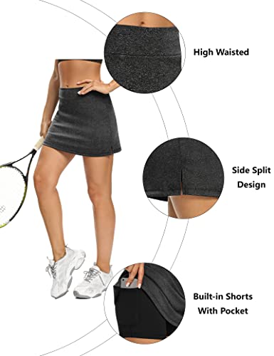 Image of LouKeith 19 inch Knee Length Skorts Skirts for Women Tennis Skirts Athletic Golf Skorts Casual Workout Skirt with Shorts Pockets