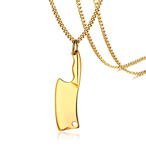 Preisvergleich Produktbild Anhänger Halskette Herren Edelstahl Messer Halskette Rock Punk Männlich Anhänger Halskette 42026