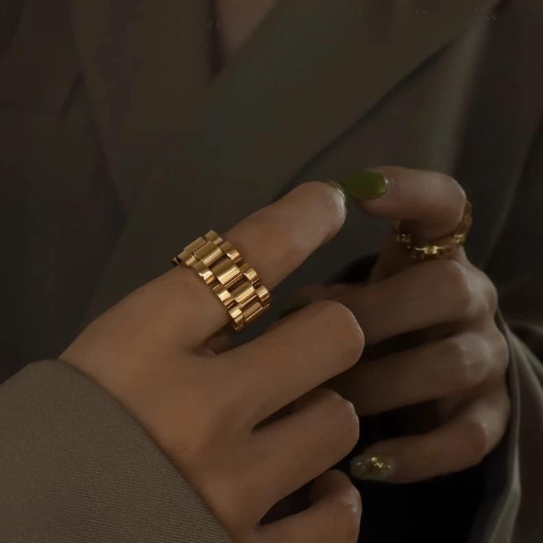 18K Gold Plated Watch Band Style Ring (7) - Image 4