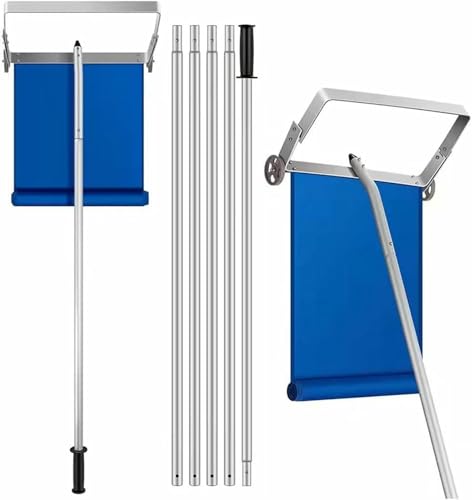 Rastrillo de techo de aluminio con soporte triangular para limpieza estable sin escalera 3