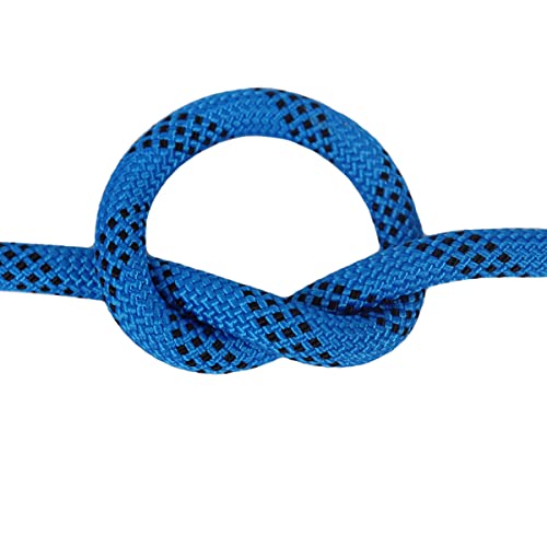 YUZENET Braided Polyester Arborist Rigging Rope (3/8 inch X 100 feet) High Strength Outdoor Rope for Rock Climbing Hiking Camping Swing, Blue/Black - Thumbnail 3