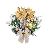 Rukjmqi Corona de Adviento para puerta de casa, decoración para fiestas de belén, corona de Navidad con iluminación LED, para terraza, exterior, interior, chimenea, cocina, salón, dormitorio, entrada