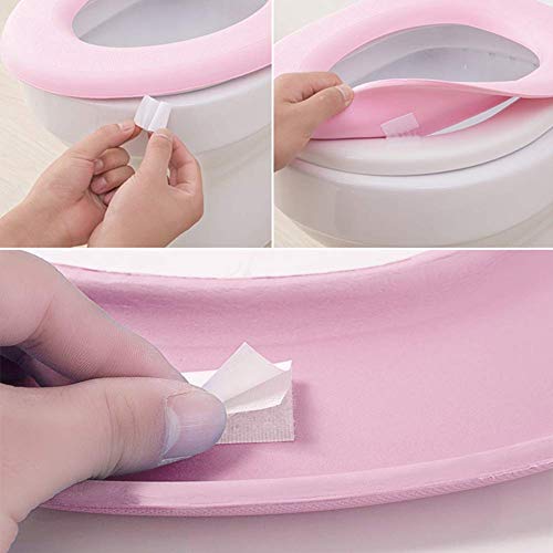 WJMLS Toilettensitzkissen Tragbarer und waschbarer Toilettensitzbezug Universal mit Selbstklebendem Design (Farbe : Lila) – Bild 4