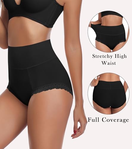 Envlon Womens Cotton Underwear High Waisted Panties Soft Stretch Full Coverage Postpartum Ladies Briefs Multi Pack2