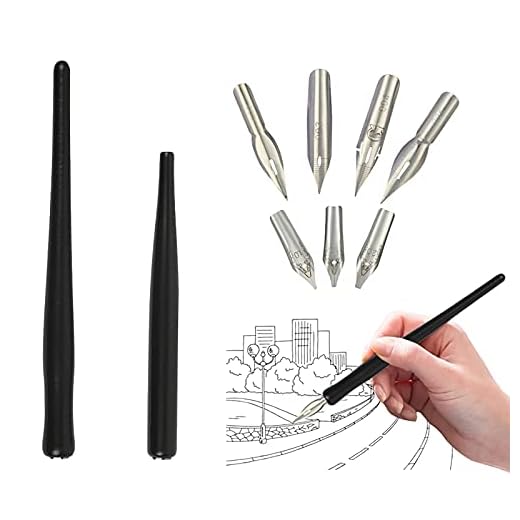 DOKEI Juego de Bolígrafos de Caligrafía Pluma de Escritura Pluma de Cómic Dip Pen Manga Dibujos Animados para Principiante 2 Portalápices Negro 7 Plumilla de 0.5mm/1.0mm/1.5mm/2.0mm