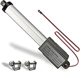UYGALAXY 12V Mini Electric Linear Actuator 3' Stroke, 188N/42lb, Speed 0.2'/sec Waterproof Metal Micro Small Motion Actuator w/Mounting Brackets for DIY Fan Blades, Cabinets, Window Lift, Robot -75mm