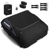 MIDABAO 20 Cubic Waterproof Duty Car Roof Top Carrier-Car Cargo Roof Top Bag, Waterproof & Coated Zippers includes Anti Slip Mat with or without Racks (20 Cubic Feet) — image 2