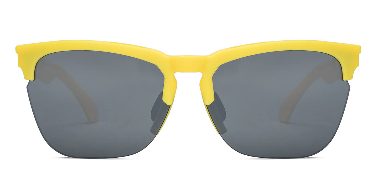 Lenskart Boost Gafas de sol deportivas | Medio borde | 100% protección UV | Gafas de sol para hombres y mujeres | Grande (138 mm y superior) | LKB S15376