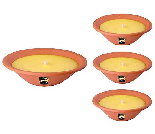Flammschalen Lemon Citronella für draußen 4 Stück - Outdoor-Kerzen...