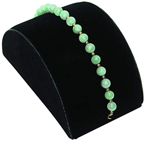 888 Display - Black Velour Half Moon Bracelet Showcase Display Stand (3" x 5" x 2 1/2"H (76 x 127 x 63mm), Black Velour)