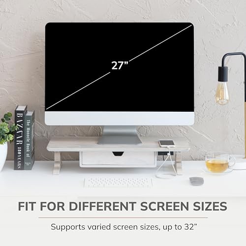 Image of Anji Mountain Monitor Stand - Desktop Organizer & Laptop Riser, Ergonomic Monitor Riser, Space-Saving Monitor Stand for Desk, Durable Construction, Easy Assembly, Ideal for Home & Office