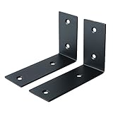Alise 2 Pcs Stainless Steel Brackets Floating Shelves Heavy Duty Shelf Bracket Corner Brace Support Wall Hanging 125x85mm,Stainless Steel Matte Black