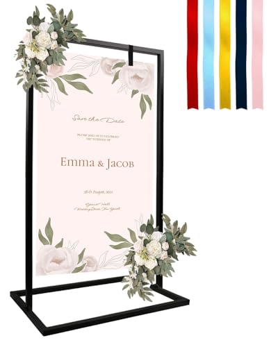 Soporte resistente para letreros de boda anticaídas con 5 cintas 2