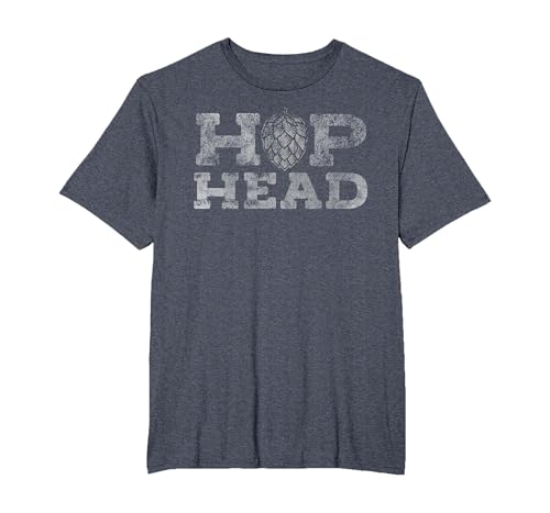 Hop Head IPA Craft Beer Lover Bier Prost Cheers T-Shirt, Men's Big and Tall, Heather Blue, 3X Tall