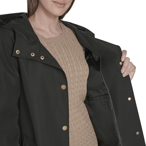 Tommy Hilfiger Damen-Regenmantel mit Schnappverschluss, Schwarz, Größe XL – Ansicht 6