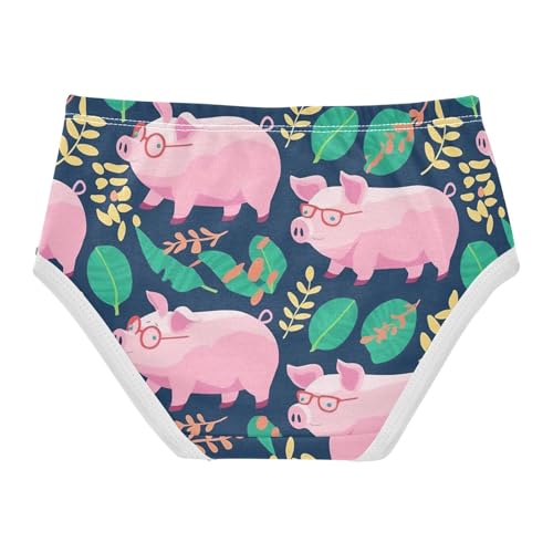 Wusikd Cartoon Pigs Girls' Underwear Cotton Pink Girls Briefs Soft Toddler Underwear 2T2