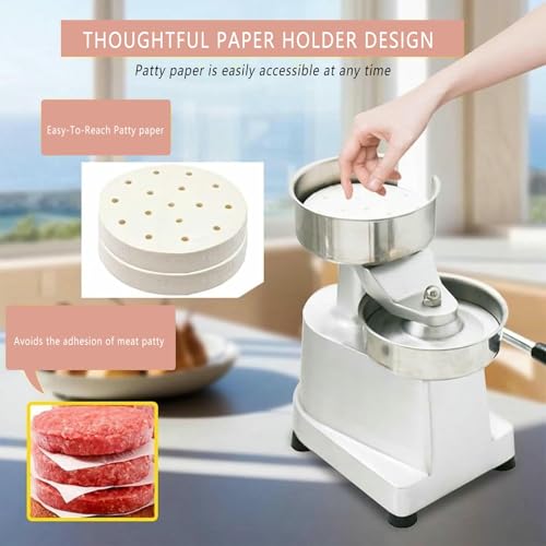 Macchina di notizie per hamburger, produttore di hamburger in acciaio inossidabile, dotato di 500 fogli di carta Patty, hamburger commerciali compongono gli strumenti per cucine e ristoranti