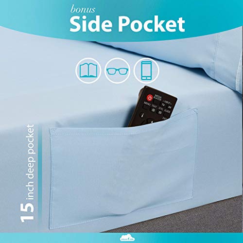image for DREAMCARE 6 Piece Deep Pocket Sheets Microfiber Sheets Bed Sheets Bedd