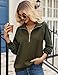 Zeagoo Women Pullover Sweatshirt Raglan Sleeve Fleece Sweatshirts 2024 Casual Sweat Shirts Fall Fashion Y2k Clothes, Dark Army Green S