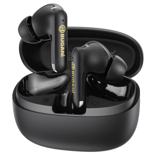 Écouteurs sans fil BUGANI Bluetooth 6.0 IPX5 24H autonomie noir
