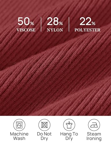 Image of ZESICA Women's Turtleneck Long Sleeve Shirts 2026 Spring Trendy Tops Slim Fitted Ribbed Knit Basic Casual Sweater