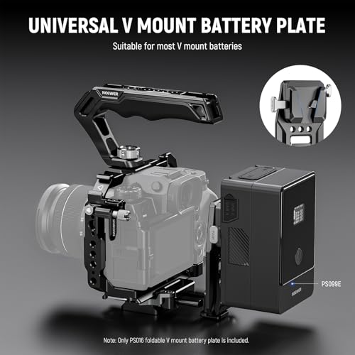 Image of NEEWER V Mount Battery Plate with NATO Rails, Arca Type Baseplate for RS4 Pro RS3 Pro Gimbal, Modular DSLR Camera Video Rig Compatible with SmallRig V Lock Battery Camera Cage, PS016