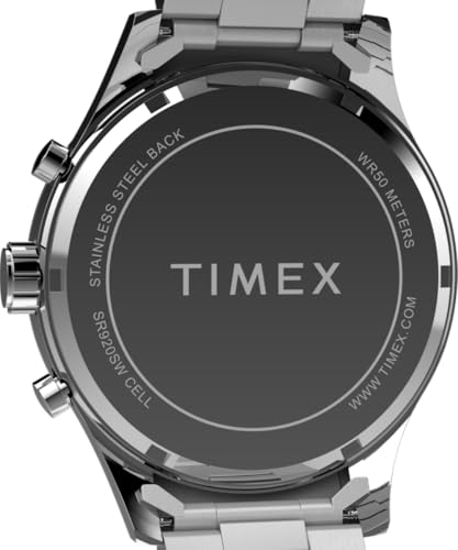 Timex Trend Herenhorloge, 16 mm, Zilverkleurig Roestvrijstalen Armband, Blauwe Wijzerplaat, Zilverkleurige Kast, TW2Y01400 - Afbeelding 6