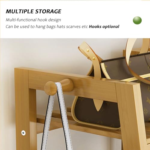 GNYVZXPLQ Rotary Umbrella Drying Rack, Bamboo Garment Rack Top Shelf Hanging Rod Shoe Storage Side Hooks Multicolor Multiple Sizes(Teal,50x40x140cm(20x16x55inch)) - Image 4