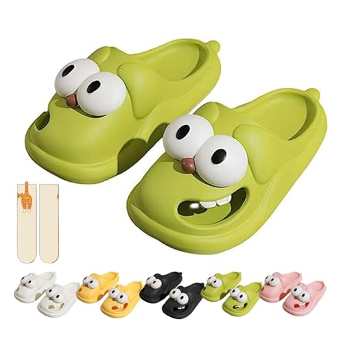 Solemates Slides, Solemates Kissing Slippers, 3D Funny Cute Non-Slip EVA Thick Sole Tongue Big Eyed Dog Sandals