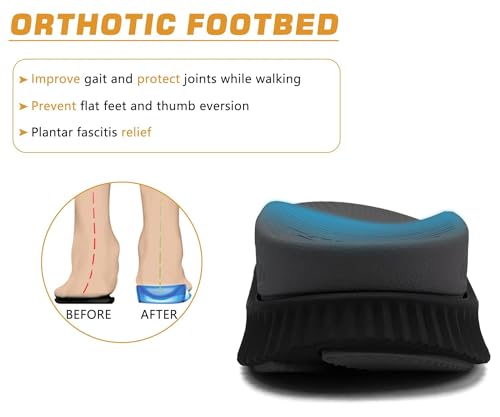 Image of KuaiLu Mens Hiking Sandals with Arch Support Orthopedic Walking Recovery Sandals for Plantar Fasciitis Open Toe Summer Athletic Sport Comfortable Cushion Breathable Outdoor Water Sandals Size7-13