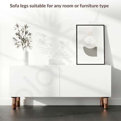 Image of Plantex 3 Inch Sofa Leg for Bed Furniture /Aluminium Sofa Leg for Table /Support Legs /Furniture Leg - Pair of 3 (6 Piece) (DTS-77,Rose Gold)