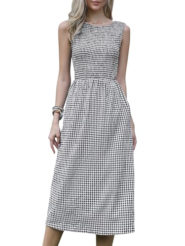Robe d'été fluide à carreaux idéale pour les sorties en terrasse