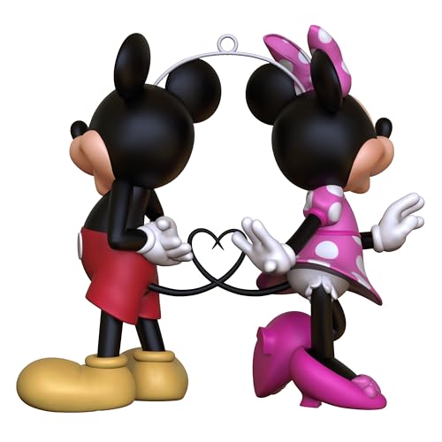 Image of Hallmark Keepsake Disney Hanging Ornament - Minnie & Mickey Mouse Heart Design