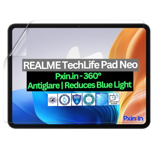 Image of Pxin Tablet Anti Bluelight and Anti Glare Screen Guard compatible with REALME TechLife Pad Neo | BLUVLightblock Tech | Scratch Proof | Prevents bluelight | Eye Protection | No Dry Eyes