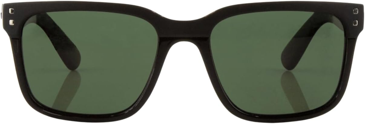 CARVE Eyewear Rivals Sunglasses, Combination Matte & Gloss Black Frame with Grey Green Polarized Lens