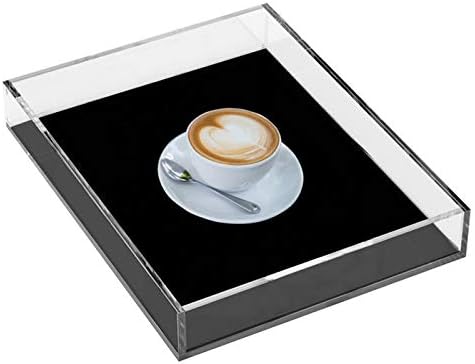 Waterproof Acrylic Vanity Tray, Acrylic Tray, Valet Tray, 5MM Thick Lucite Catchall Tray, Nightstand or Dresser Organizer for Change, Coin, Key, Phone, Bathroom Vanity Tray, 10.2 x 8.5 x 1.8 inches