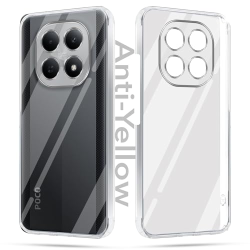 Image of Jkobi Lifetime Anti-Yellow Clear Back Cover Case for Poco M8 5G (Sleek Hard Crystal | Shockproof and Camera Protection)