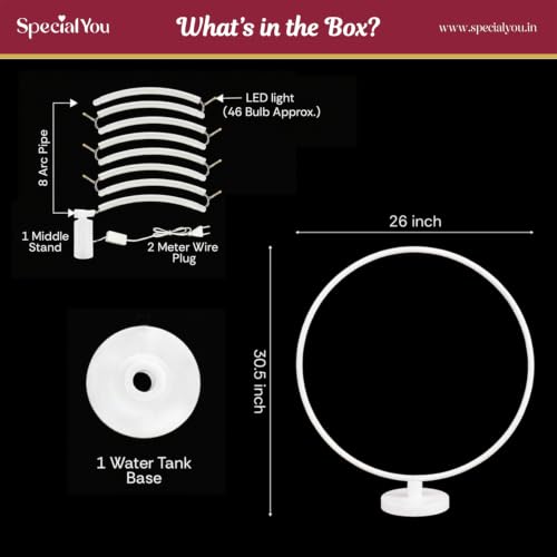 Image of SpecialYou White Round Backdrop Stand for Decor, Ganpati Decoration Stand for Home, Backdrop for Pooja Room Decor Items, Ganapati Decor Items for Home