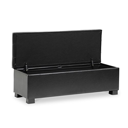 Baxton Studio Roanoke Ottoman, Black #TOP3