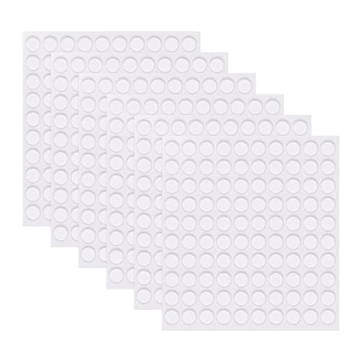 metagio 600 Stück Doppelseitige Klebepunkte, Rund Transparente Klebende Aufkleber, Abnehmbare Klebepaste Punkt Aufkleber für Ballon, Festival-Dekoration, DIY Basteln, Papier, Glas, Metall(6mm)