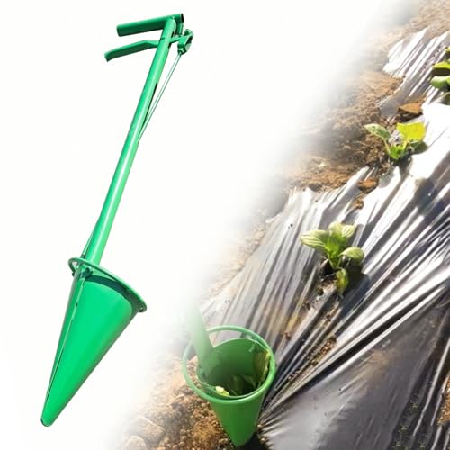 Transplantador ergonómico de plántulas con mango largo