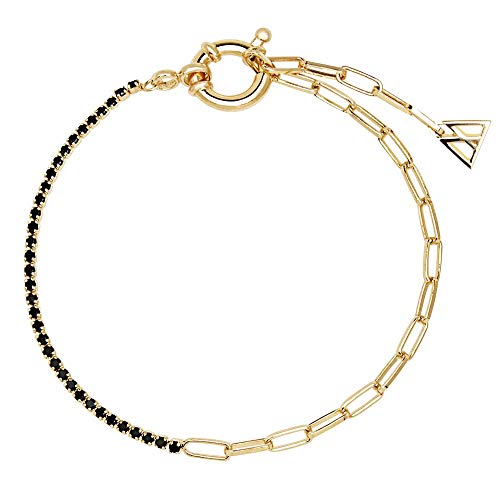 P D PAOLA - Bracciale in oro BLACK MIRAGE - Argento Sterling 925 Placcatura in Oro 18k - Gioielli da Donna