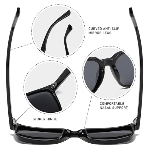 Image of Polarized Square Sunglasses for Men Ultralight Classic Retro Square Driving Shades UV400 Protection Sun Glasses
