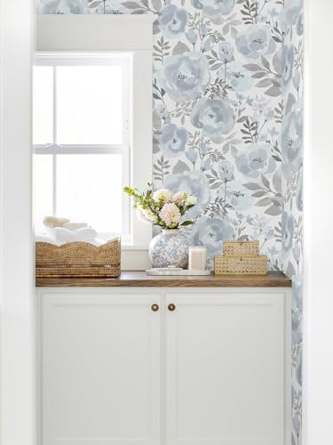 Orainege Floral Wallpaper Peel and Stick Wallpaper 17.3inx118.1in Self Adhesive Wallpaper Boho Contact Paper Removable Decorative Wall Paper for Bedroom Bathroom Shelf Liner Decor Vinyl,Blue Orainege Floral Wallpaper Peel and Stick Wallpaper 17.3inx118.1in Self Adhesive Wallpaper Boho Contact Paper Removable Decorative Wall Paper for Bedroom Bathroom Shelf Liner Decor Vinyl,Blue