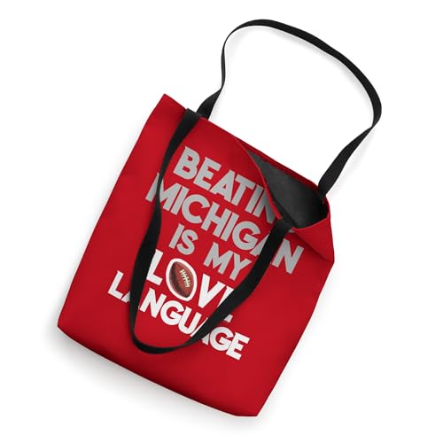 Bolso tote divertido con frase 'Beating Michigan Love' y diseño de Ohio, Buckeye, para el hogar miniatura 2