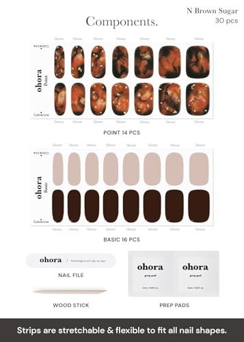 ohora Gel Nail Strips - Brown Sugar (Semi-Cured)