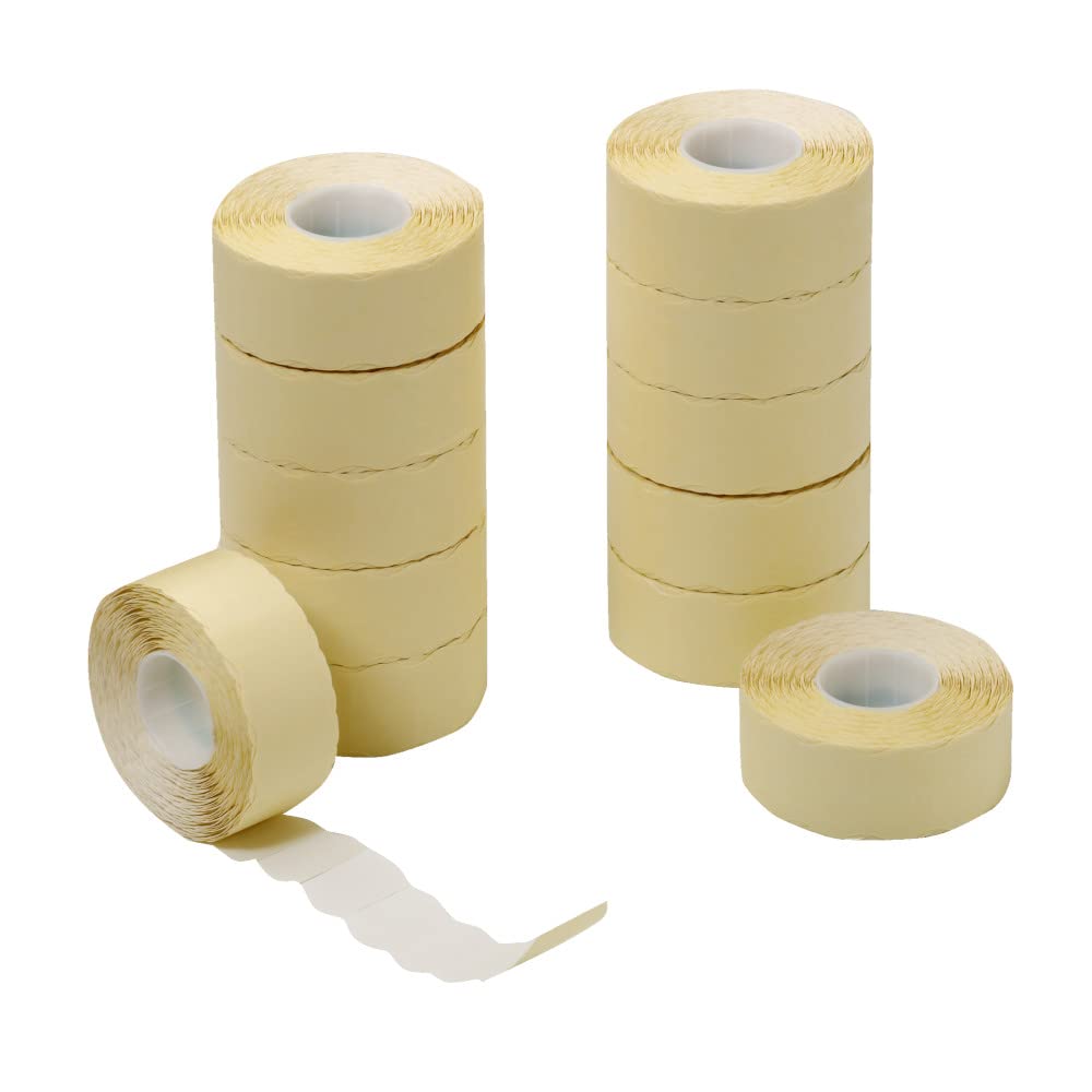 Herlitz 1605328 Preisauszeichnungsetikett für PAZ – 2-zeilig, Weiß, blanko, 26 × 16 mm, permanent klebend, wellenförmiger Rand, 12er-Pack (1.200 Etiketten pro Rolle)