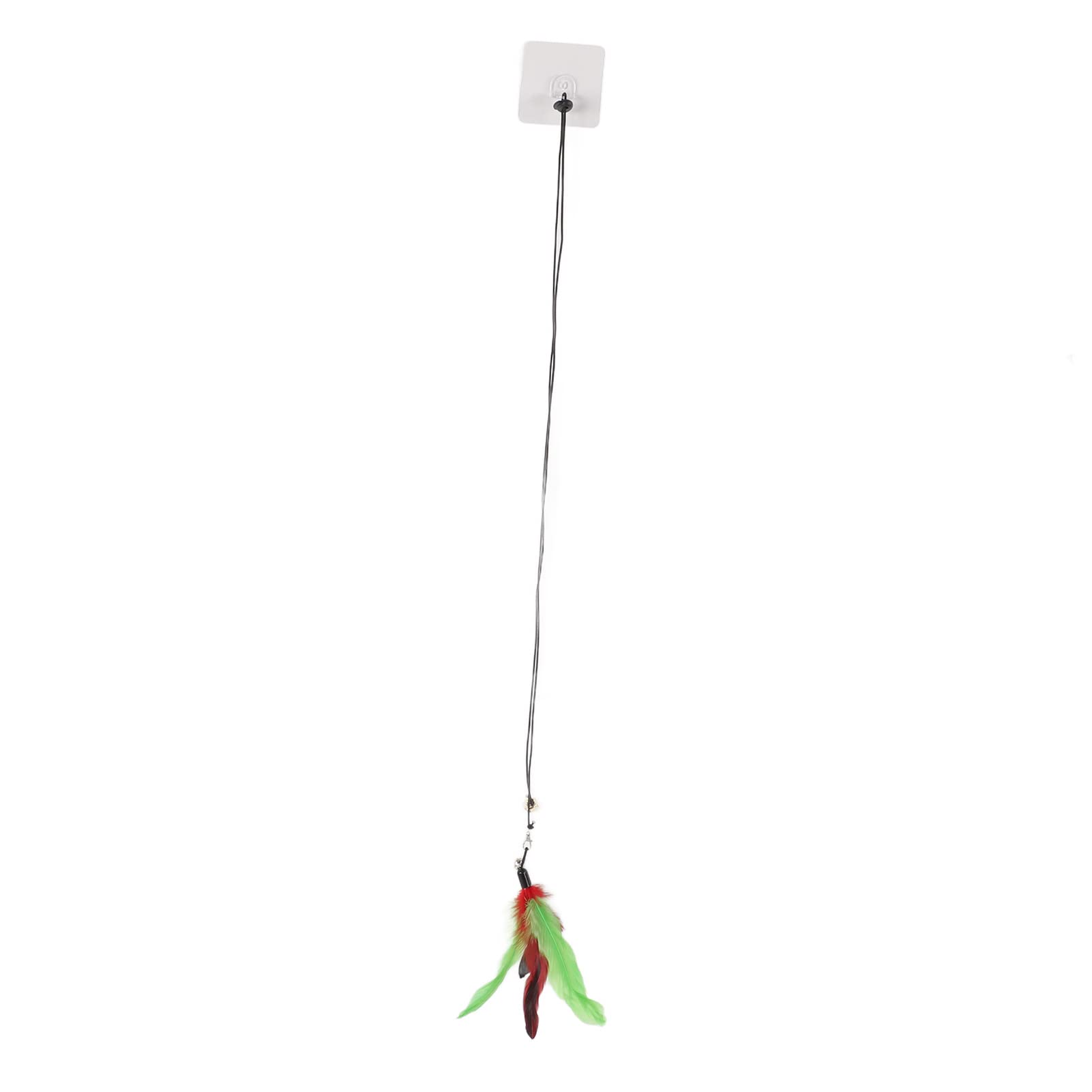 Juguete Divertido para Colgar para Gatos, Juguete Interactivo con Plumas y Ratón, Longitud de Cuerda Ajustable, para Hacer Ejercicio para Gatos para Interiores y Exteriores, Material de